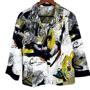 NEW NWOT DOLCEZZA Womens XS Wearable Art to Wear Blouse Shirt Top Jacket 72687